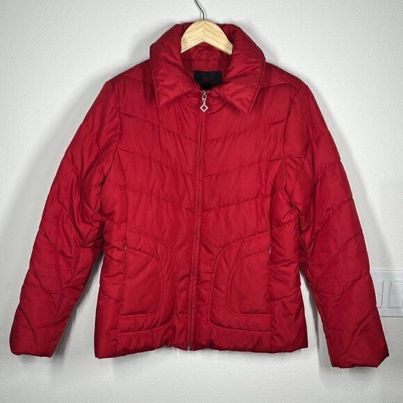 Mackintosh new england women's red puffer coat down feathers size small - Picture 2 of 14